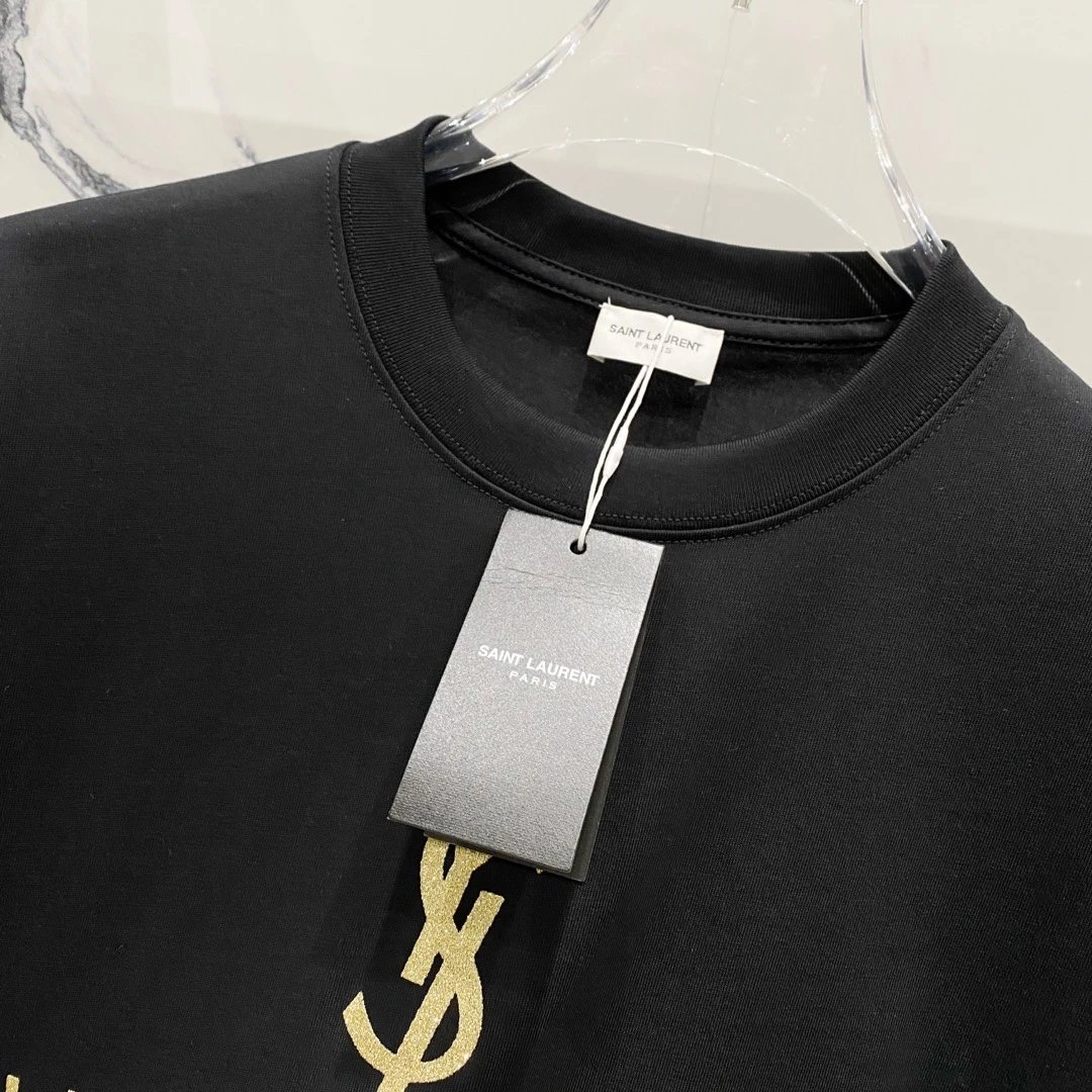 Saint Laurent T-Shirts Logo-print crew-neck T-shirt image 9