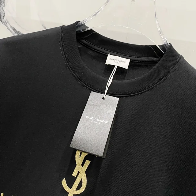 Saint Laurent T-Shirts Logo-print crew-neck T-shirt product detail image 8