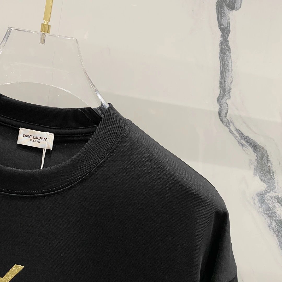 Saint Laurent T-Shirts Logo-print crew-neck T-shirt image 8