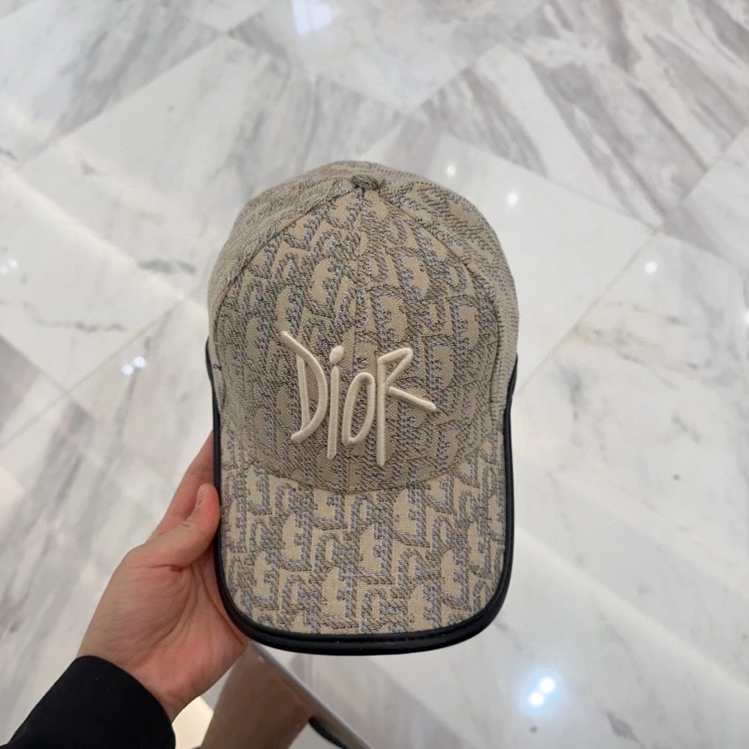 Dior Hats Oblique monogram baseball cap with embroidered logo and compass badge — 05