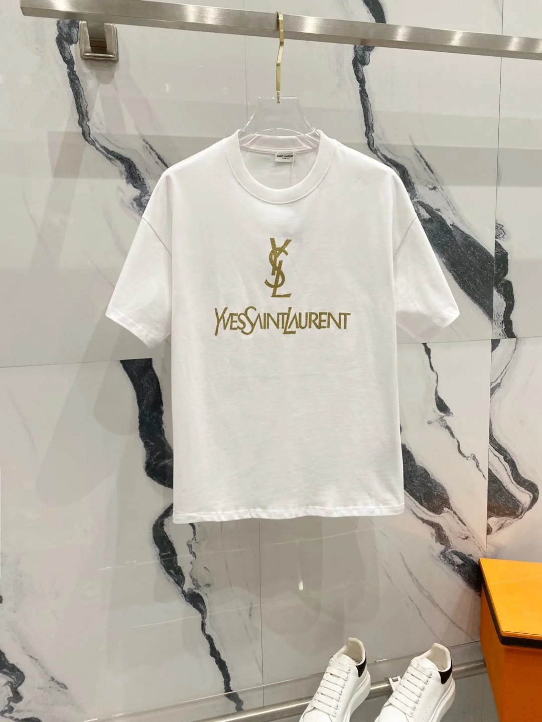 Saint Laurent T-Shirts Logo-print crew-neck T-shirt image 3
