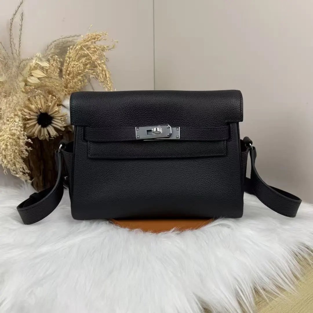 Unbranded Crossbody Bags Front-flap bag with turn-lock closure and wide adjustable strap — 09