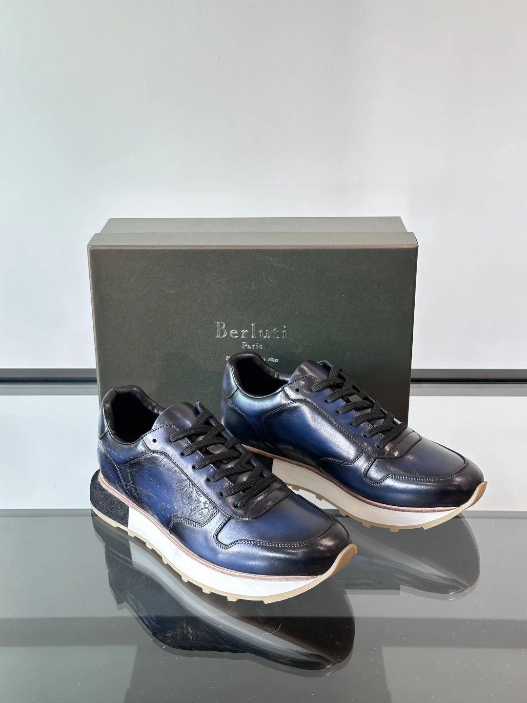 Berluti Sneakers Low-Top Leather with Perforated Panels image 4
