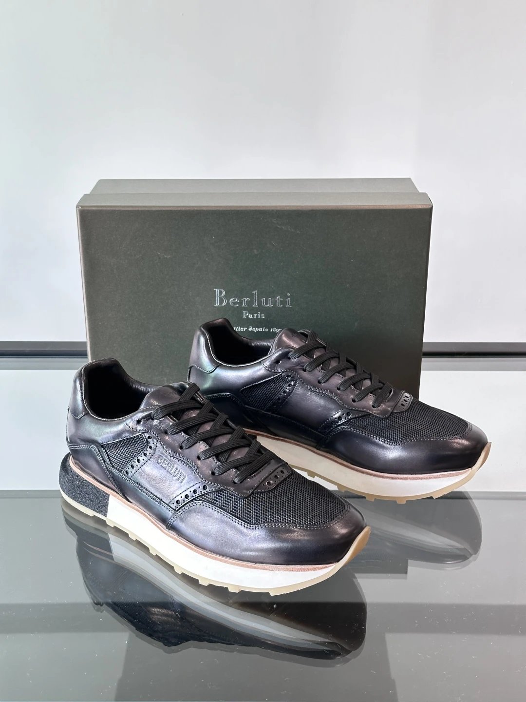 Berluti Sneakers Low-Top Leather with Perforated Panels image 2