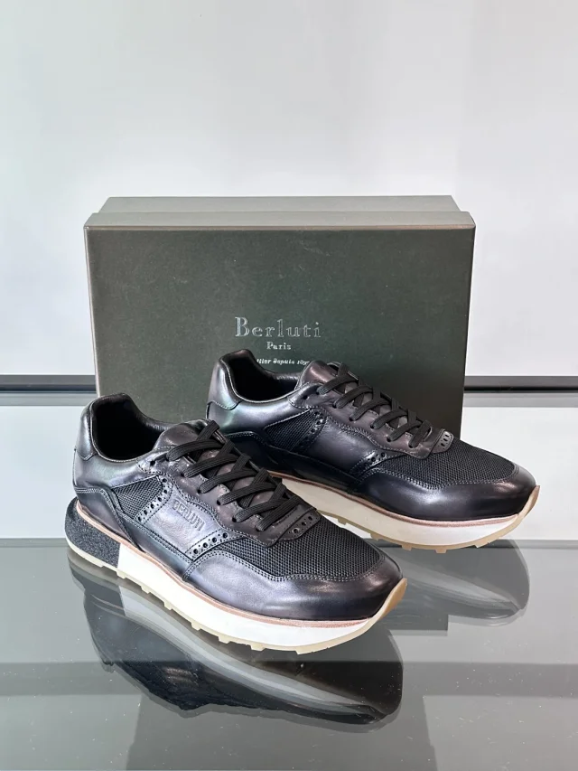 Berluti Sneakers Low-Top Leather with Perforated Panels product detail image 1