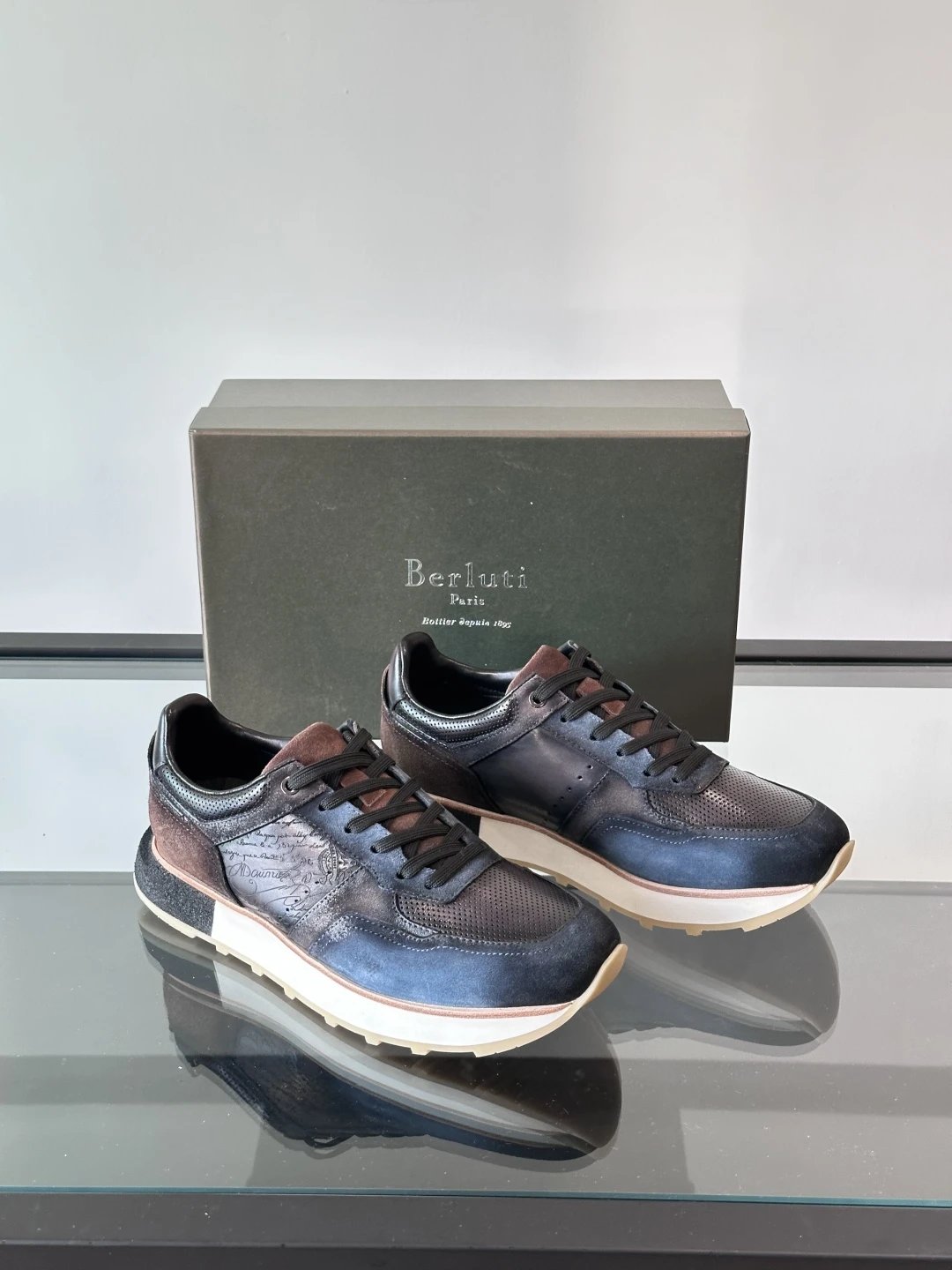 Berluti Sneakers Low-Top Leather with Perforated Panels — 15