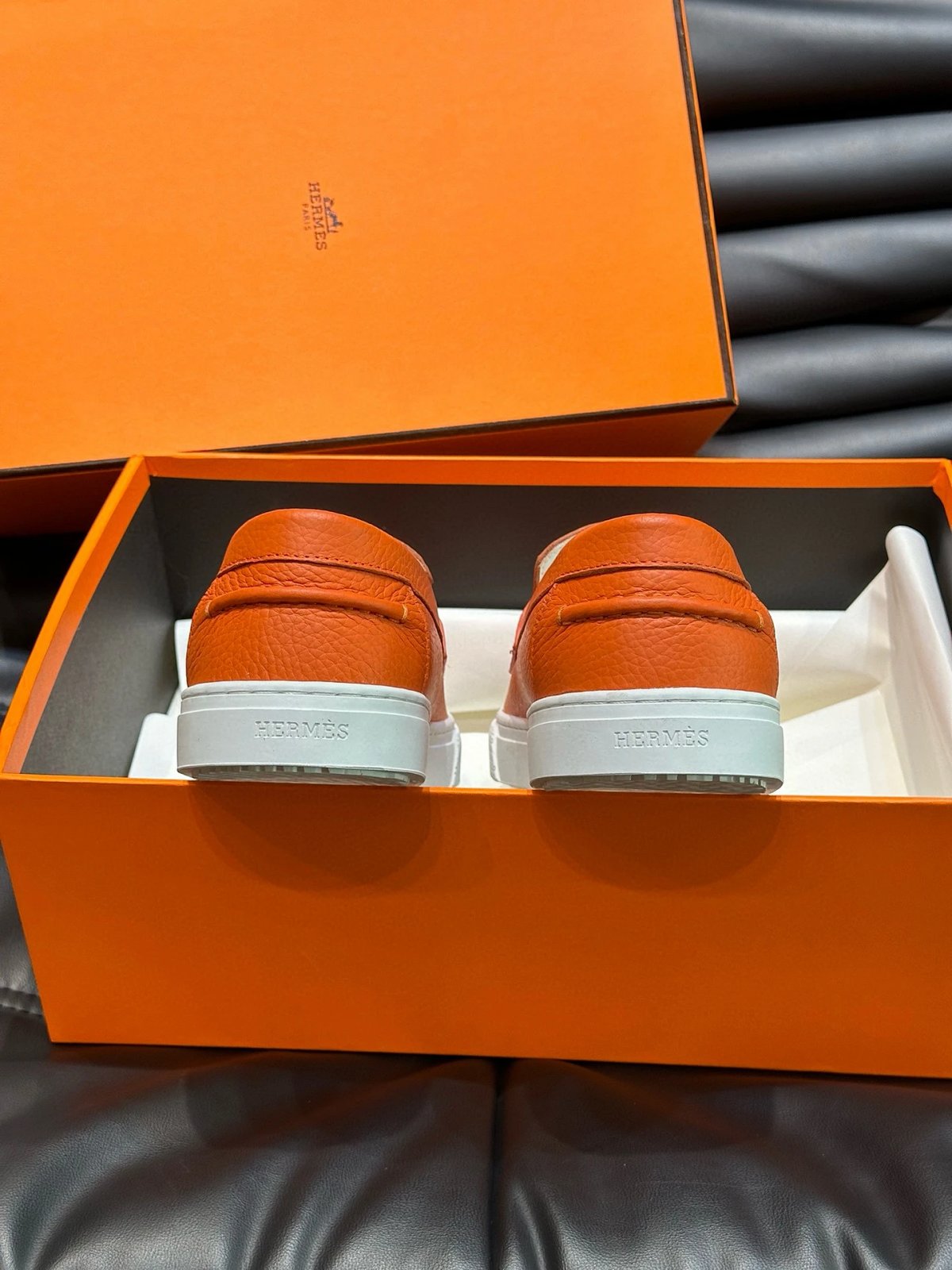 Hermès Oran Loafers Gris Tourterelle with Palladium Hardware Casual Shoes product detail 14 in Litbuy spreadsheet finds
