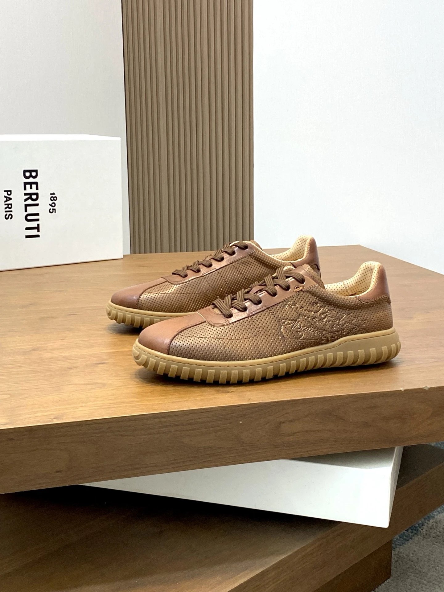 Berluti Sneakers Low-Top Leather with Perforated Panels image 11