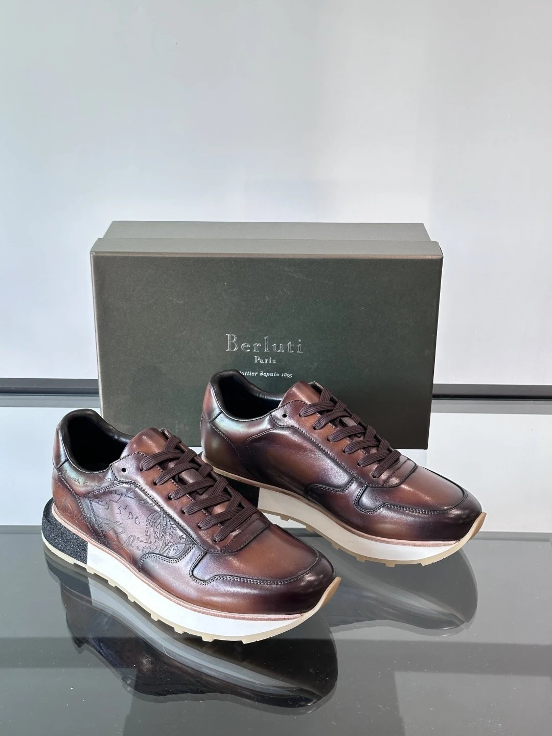 Berluti Sneakers Low-Top Leather with Perforated Panels image 5