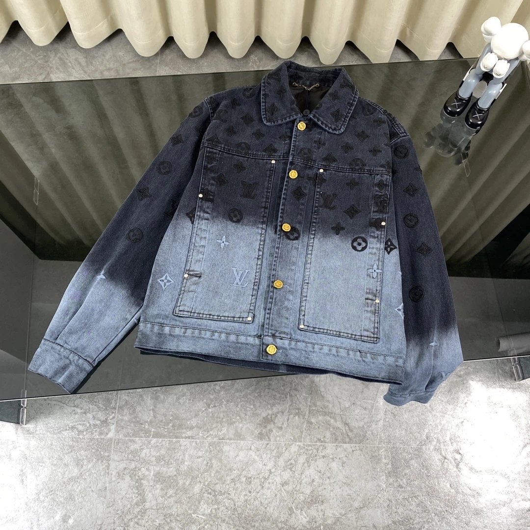 Louis Vuitton Matching Sets Checkerboard Denim Jacket and Jeans Set — 37
