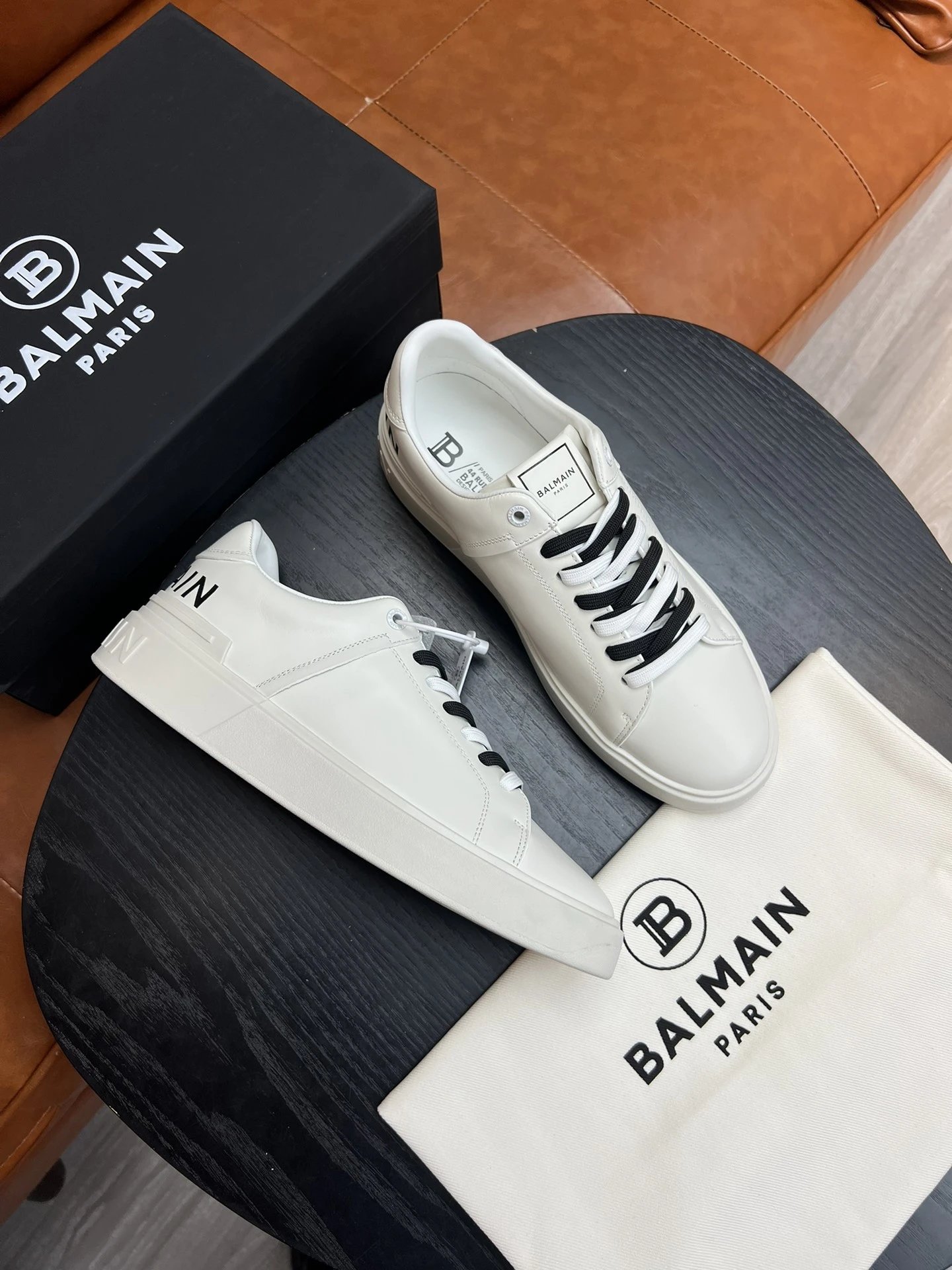 Balmain Sneakers Low-Top Lace-Up Logo — 19