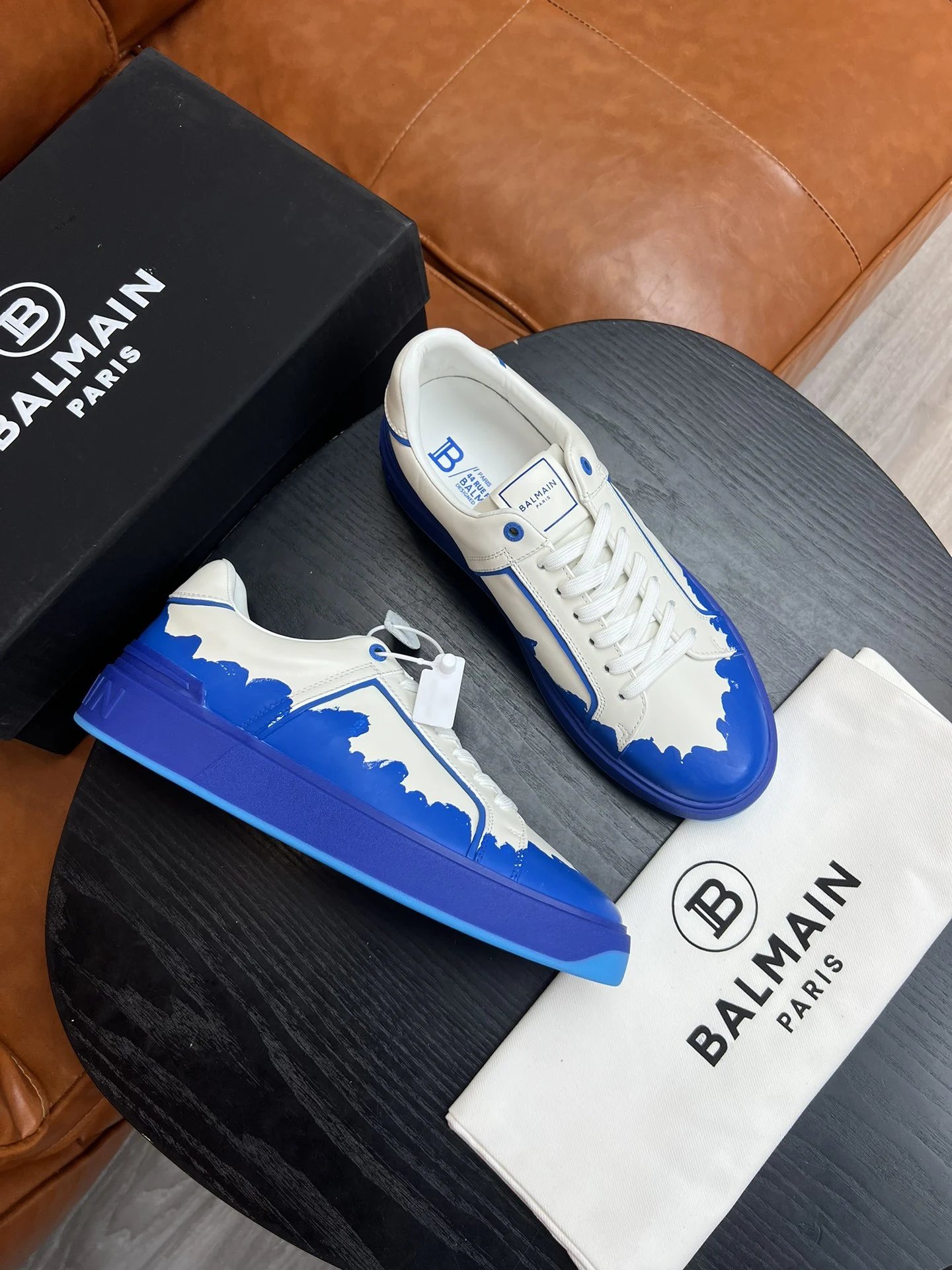 Balmain Sneakers Low-Top Lace-Up Logo — 12