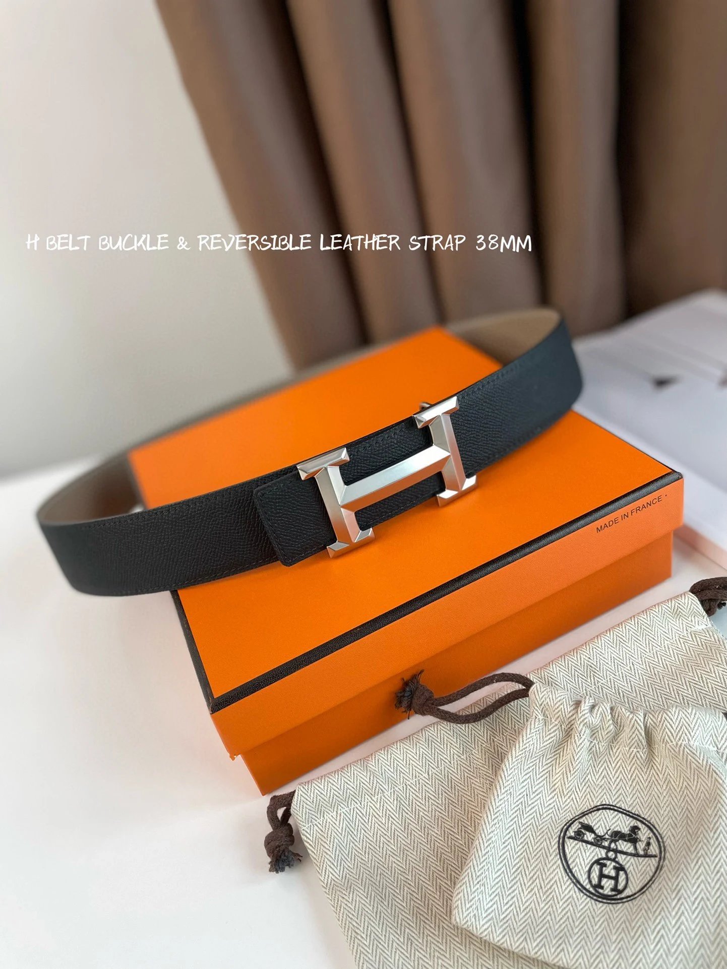 Hermès Belts Reversible Leather Strap with H Buckle, 38 mm image 4