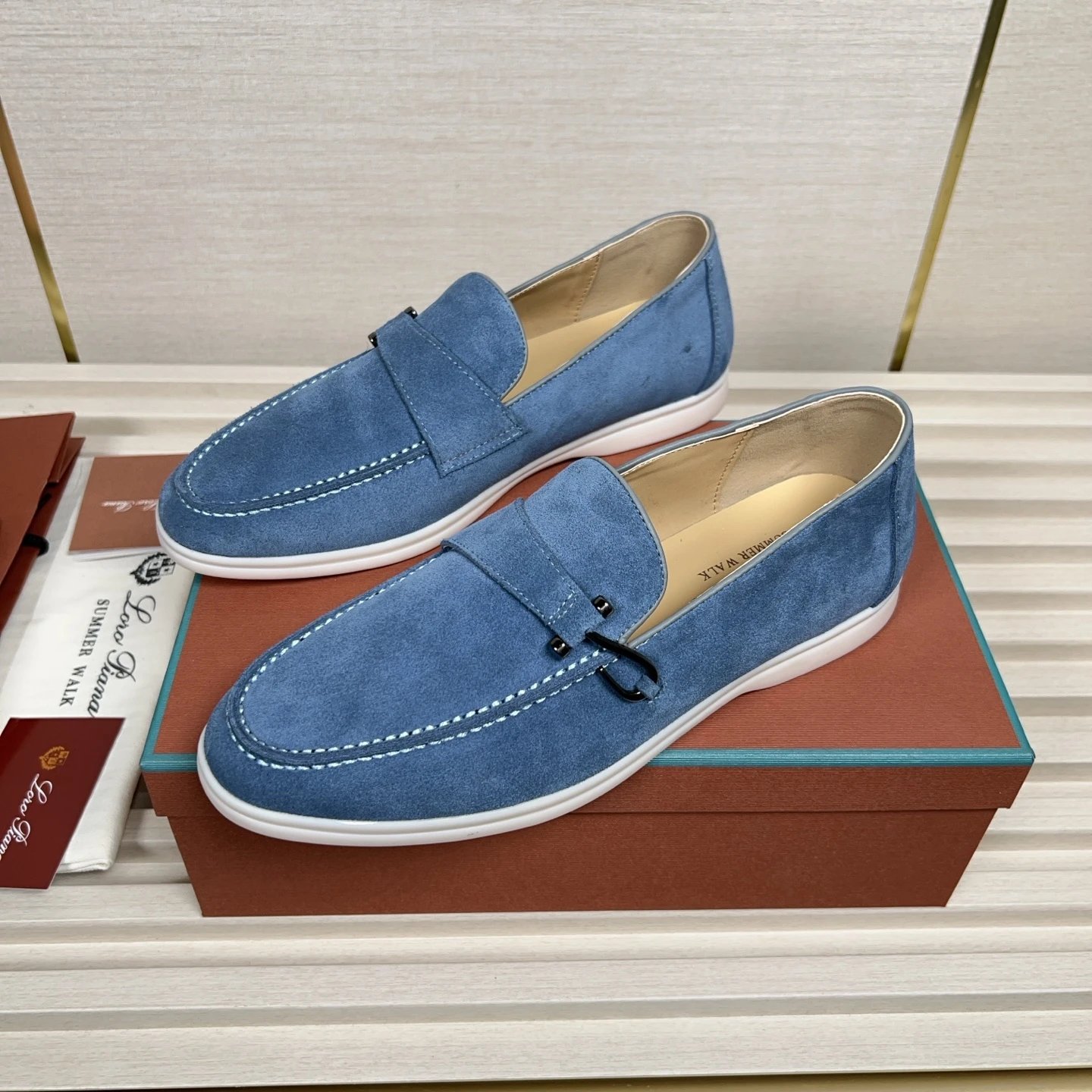 Loro Piana Leather Shoes Summer Walk Loafers image 8