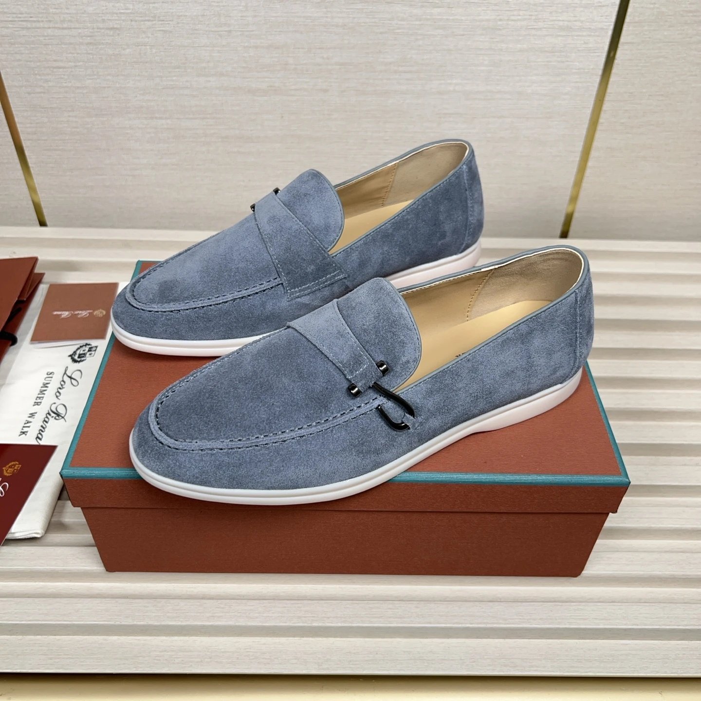 Loro Piana Leather Shoes Summer Walk Loafers image 6