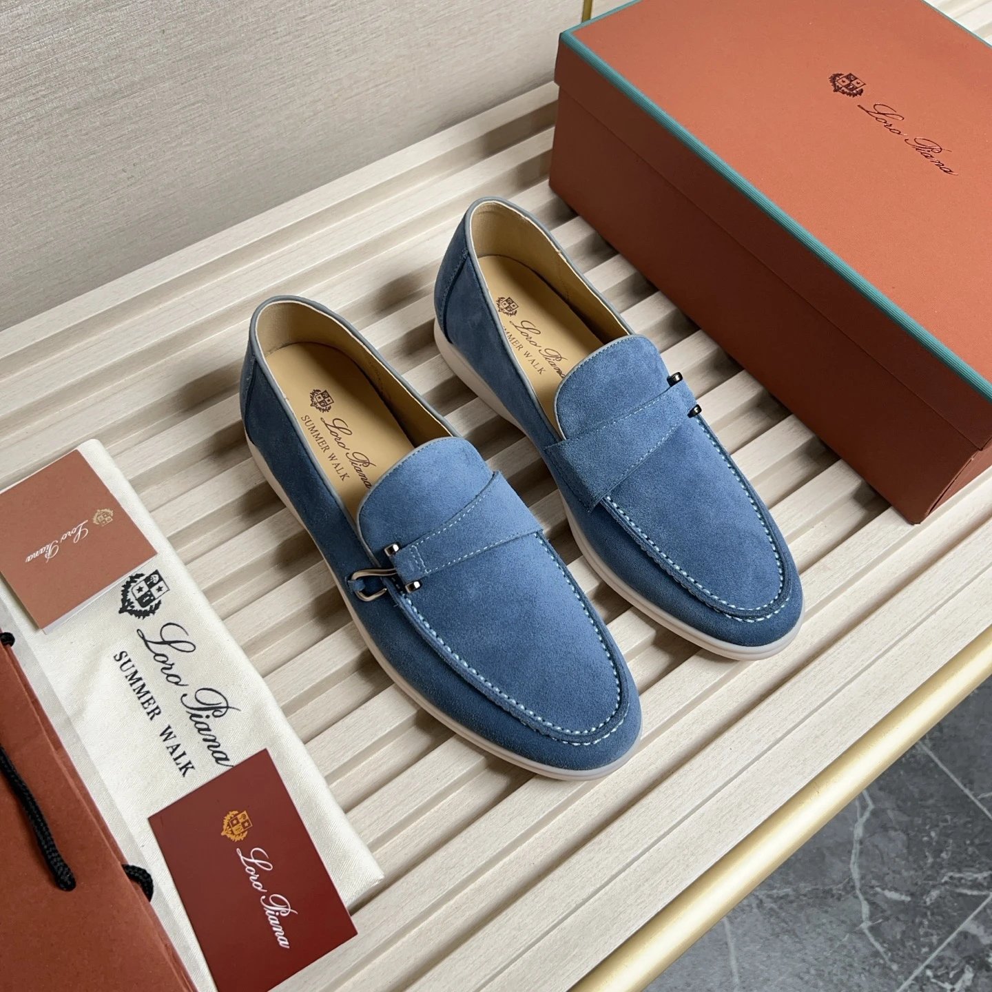 Loro Piana Leather Shoes Summer Walk Loafers image 11