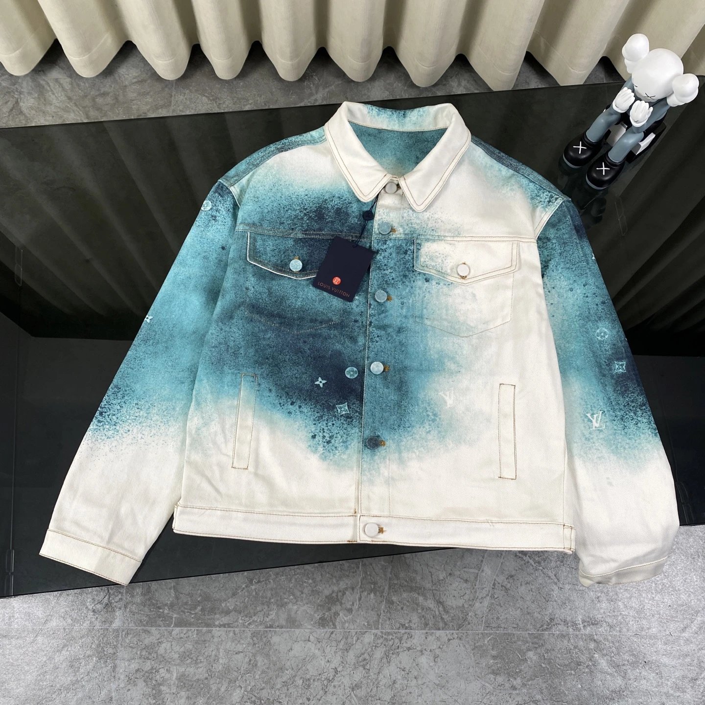 Louis Vuitton Matching Sets Checkerboard Denim Jacket and Jeans Set — 34