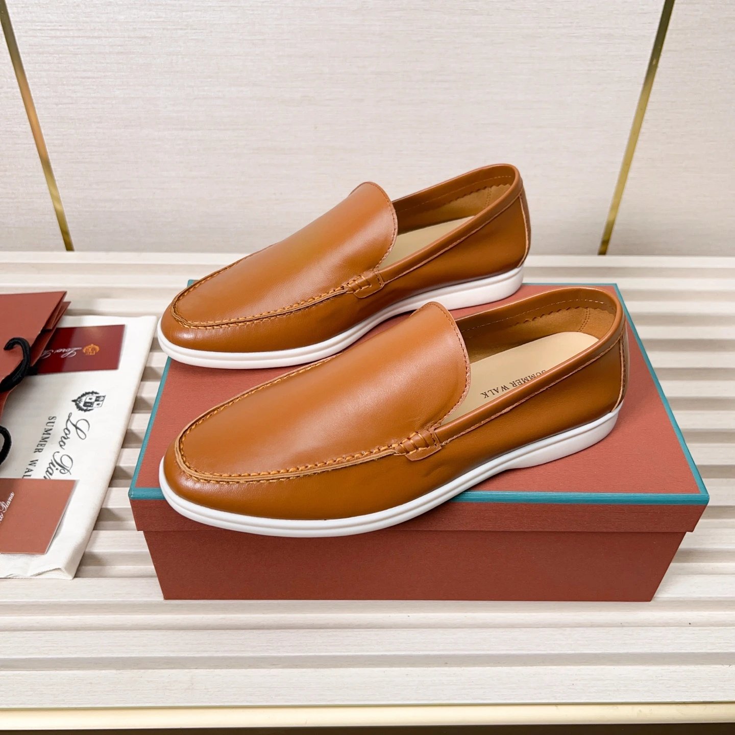 Loro Piana Leather Shoes Summer Walk Loafers — 09