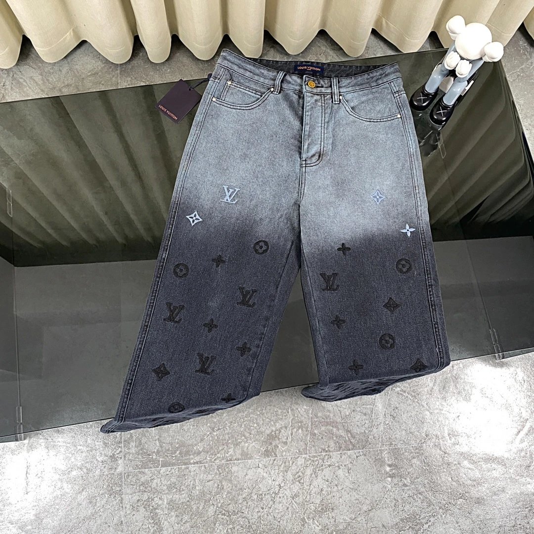 Louis Vuitton Matching Sets Checkerboard Denim Jacket and Jeans Set — 38
