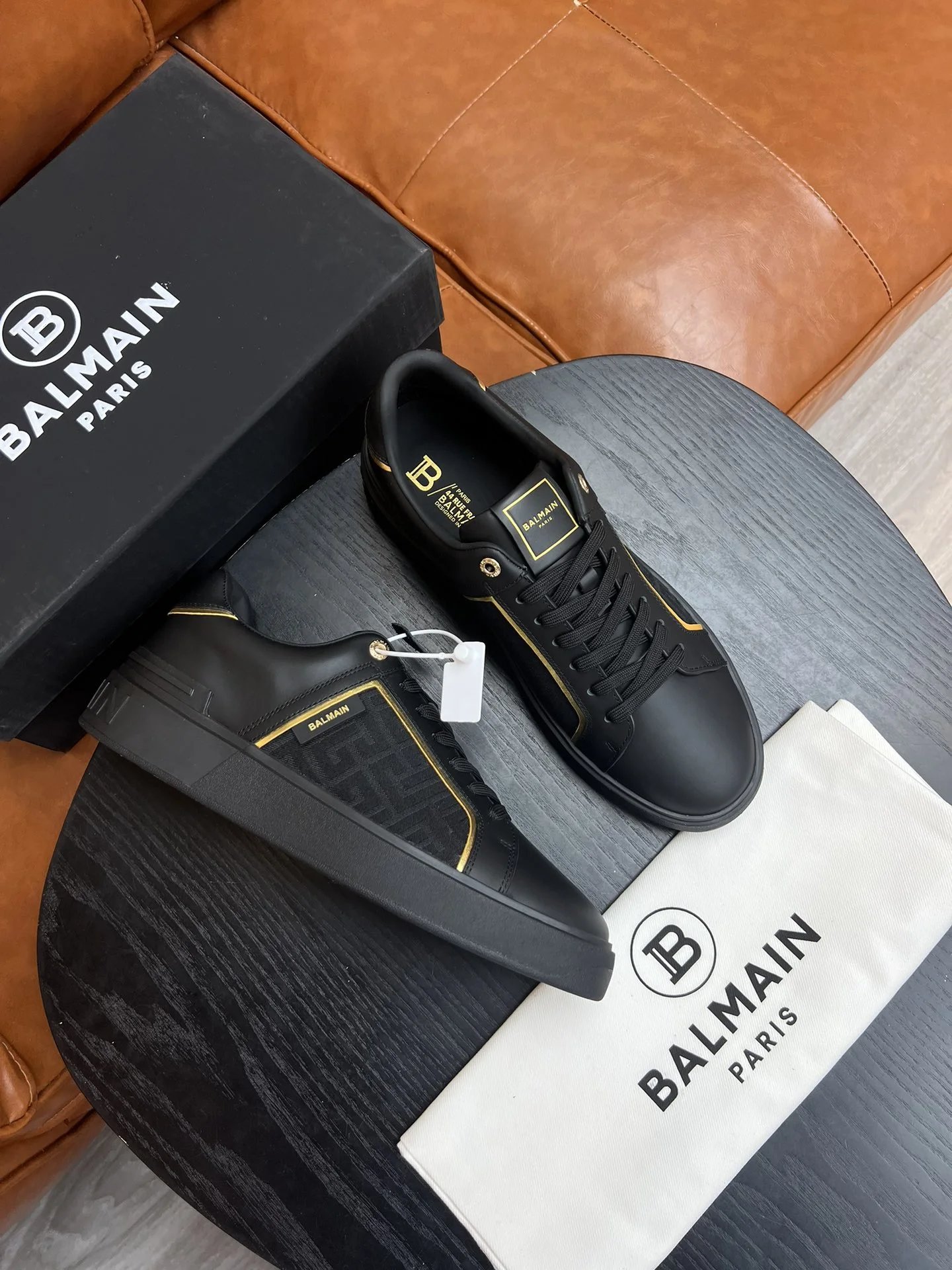 Balmain Sneakers Low-Top Lace-Up Logo — 17
