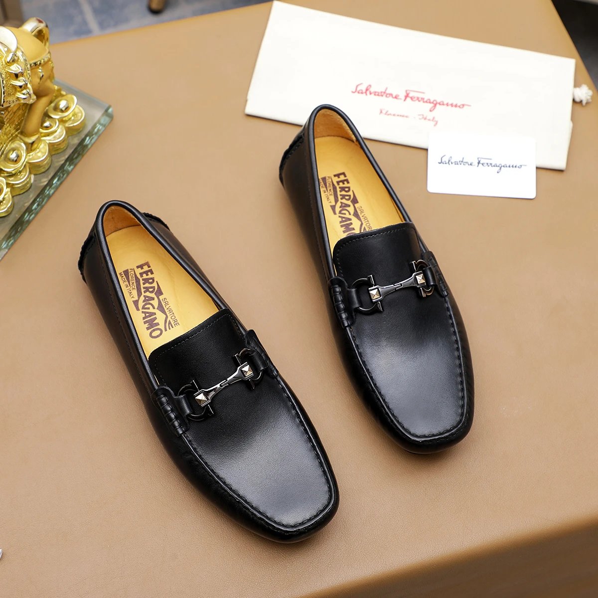 Salvatore Ferragamo Leather Shoes Men's loafers with metal Gancini-style hardware image 3