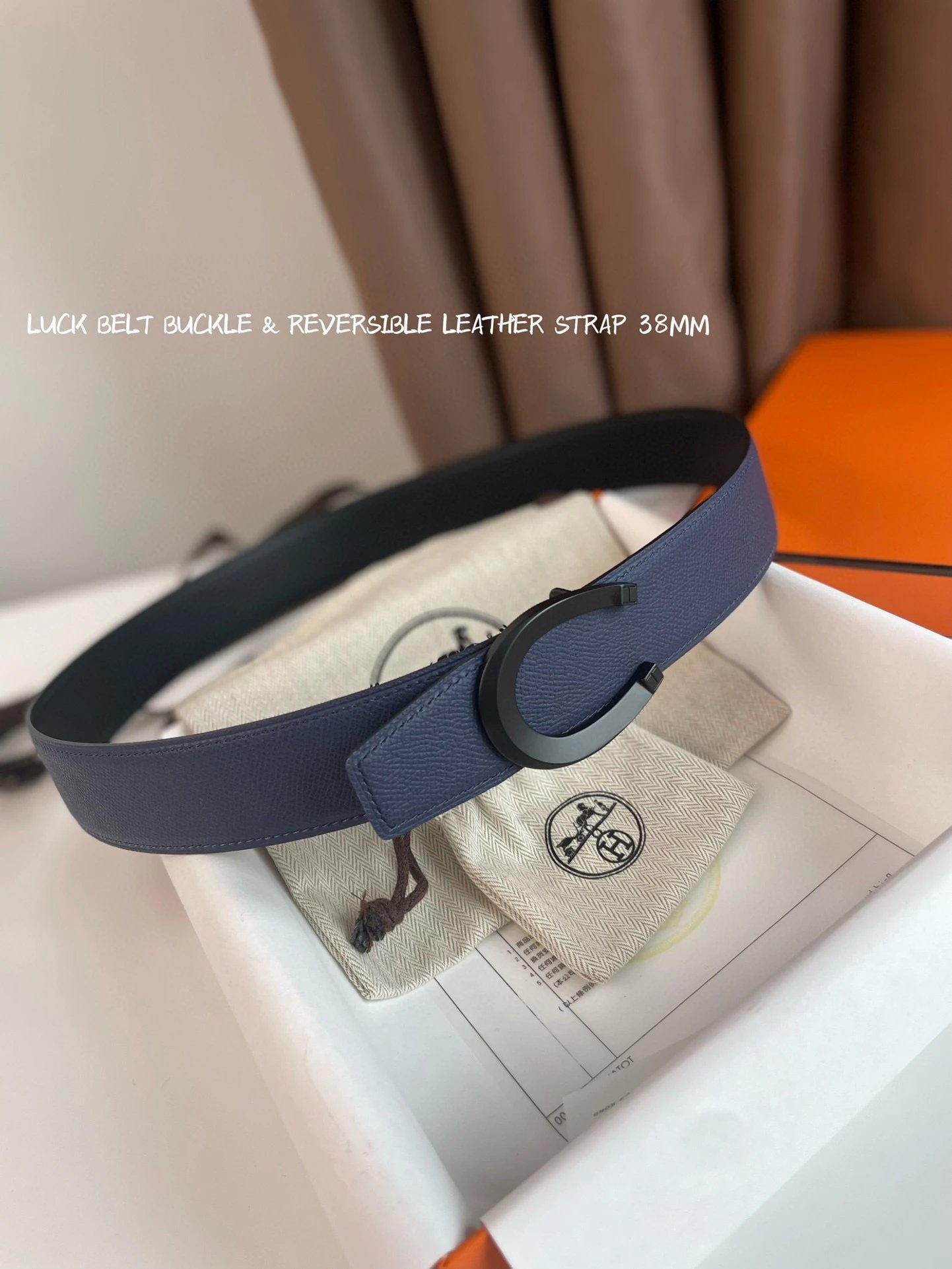 Hermès Belts Reversible Leather Strap with H Buckle, 38 mm — 08