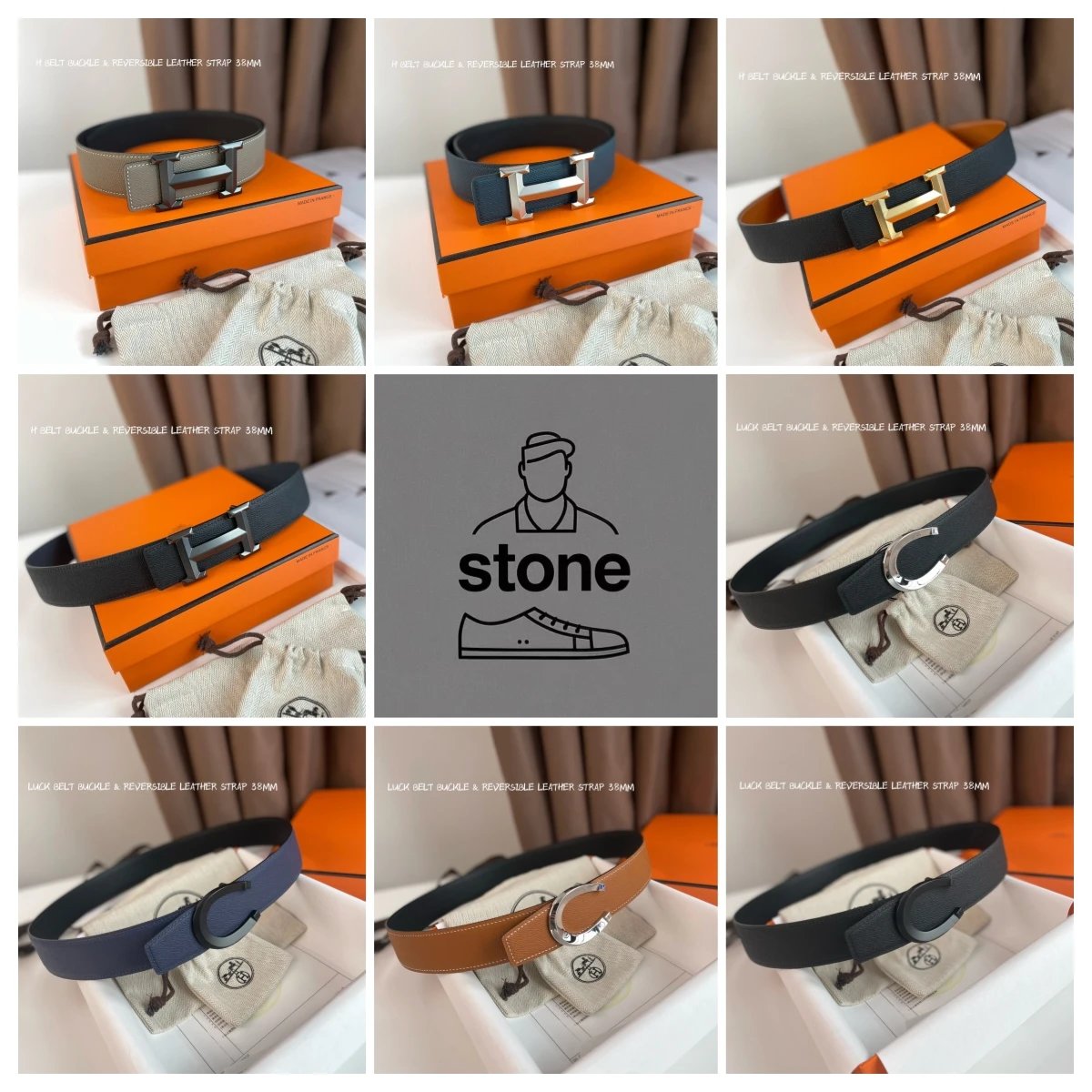 Hermès Belts Reversible Leather Strap with H Buckle, 38 mm image 1