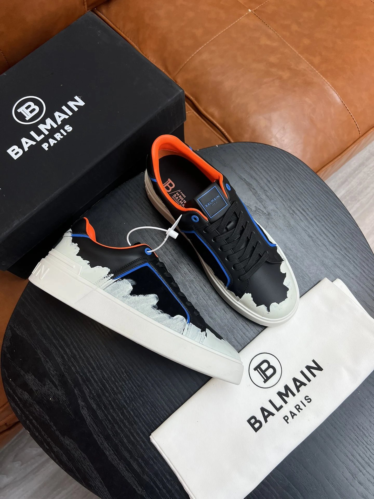 Balmain Sneakers Low-Top Lace-Up Logo — 13