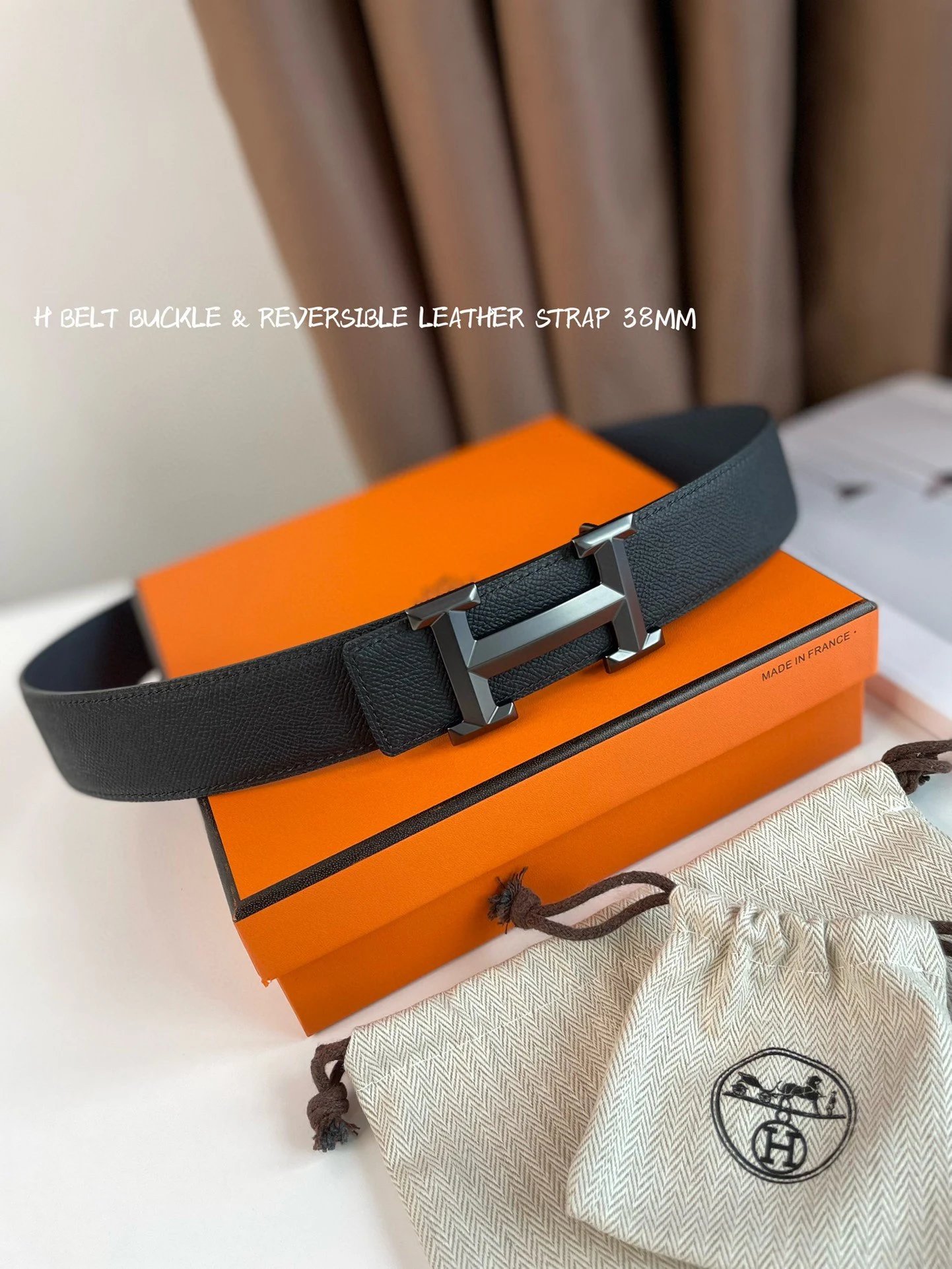 Hermès Belts Reversible Leather Strap with H Buckle, 38 mm image 5