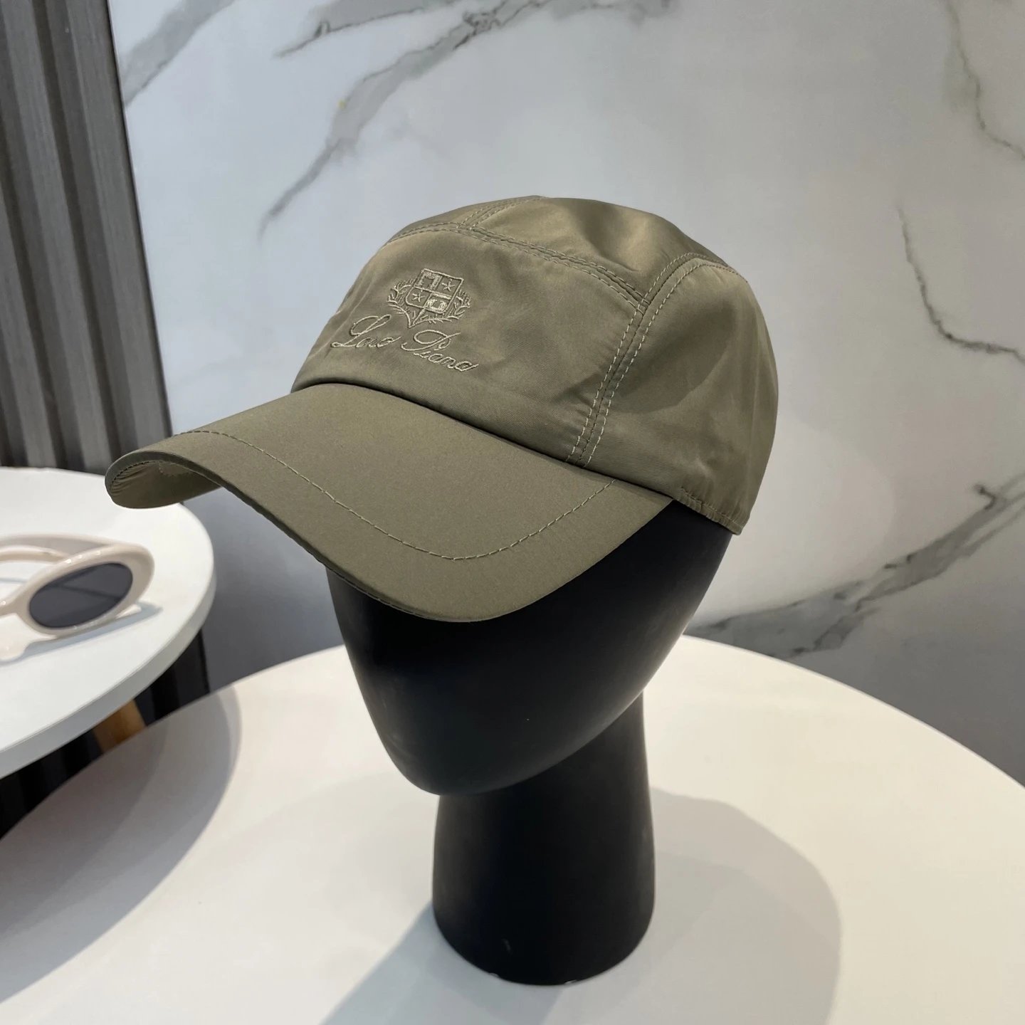 Loro Piana Hats Embroidered Crest Baseball Cap with Contrast Piping — 27