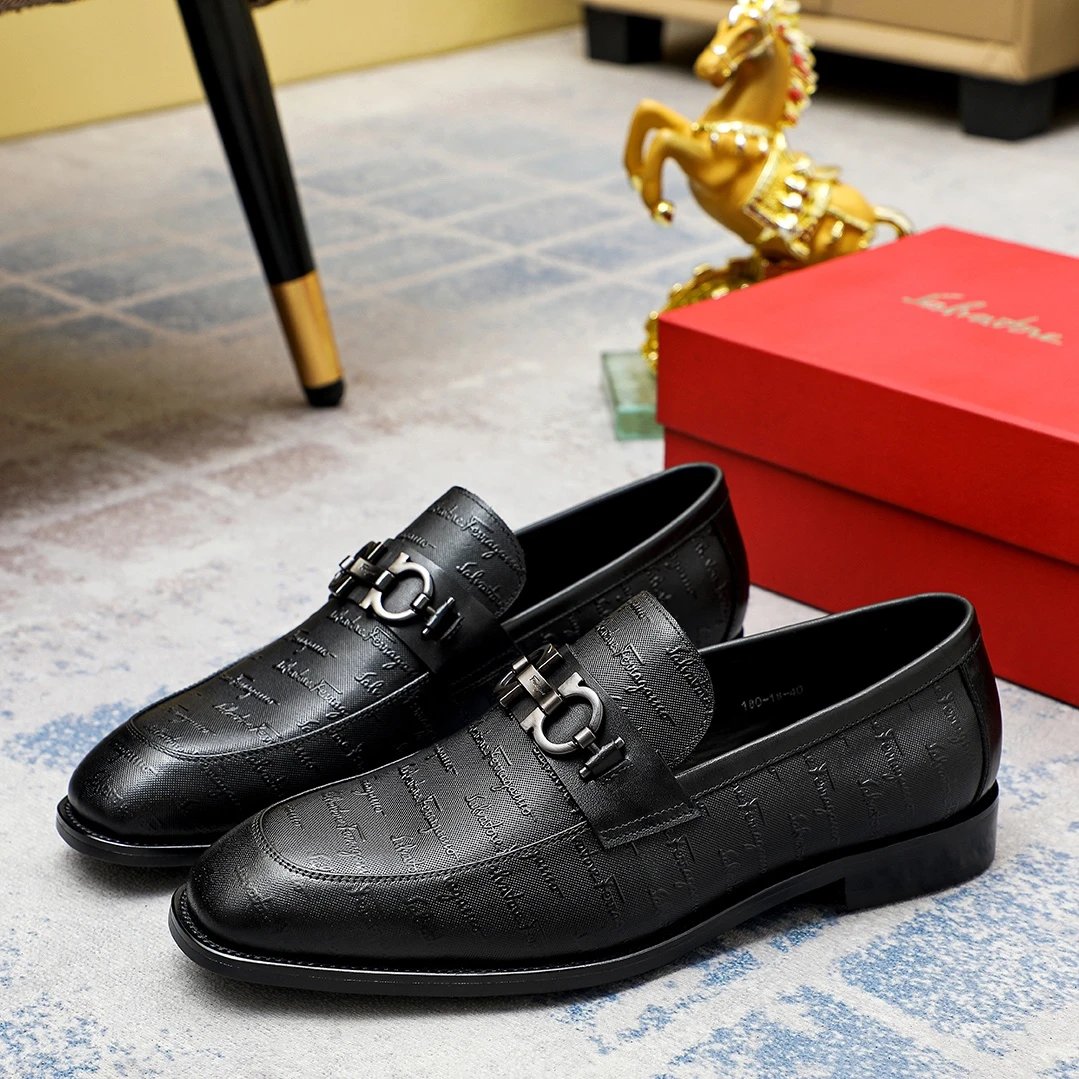 Salvatore Ferragamo Leather Shoes Men's loafers with metal Gancini-style hardware image 11