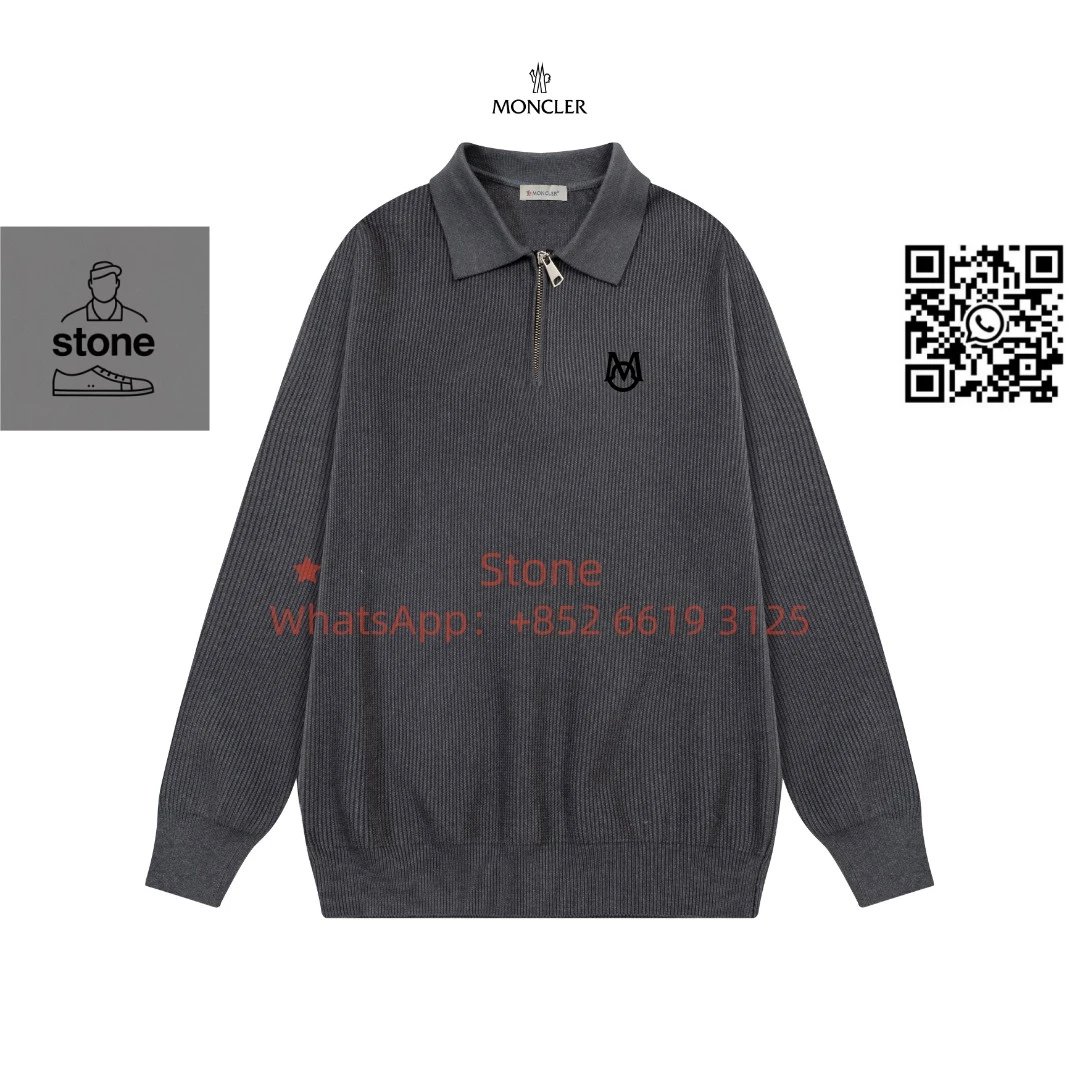 Moncler Knitwear Crewneck knit sweater with logo patch — 20