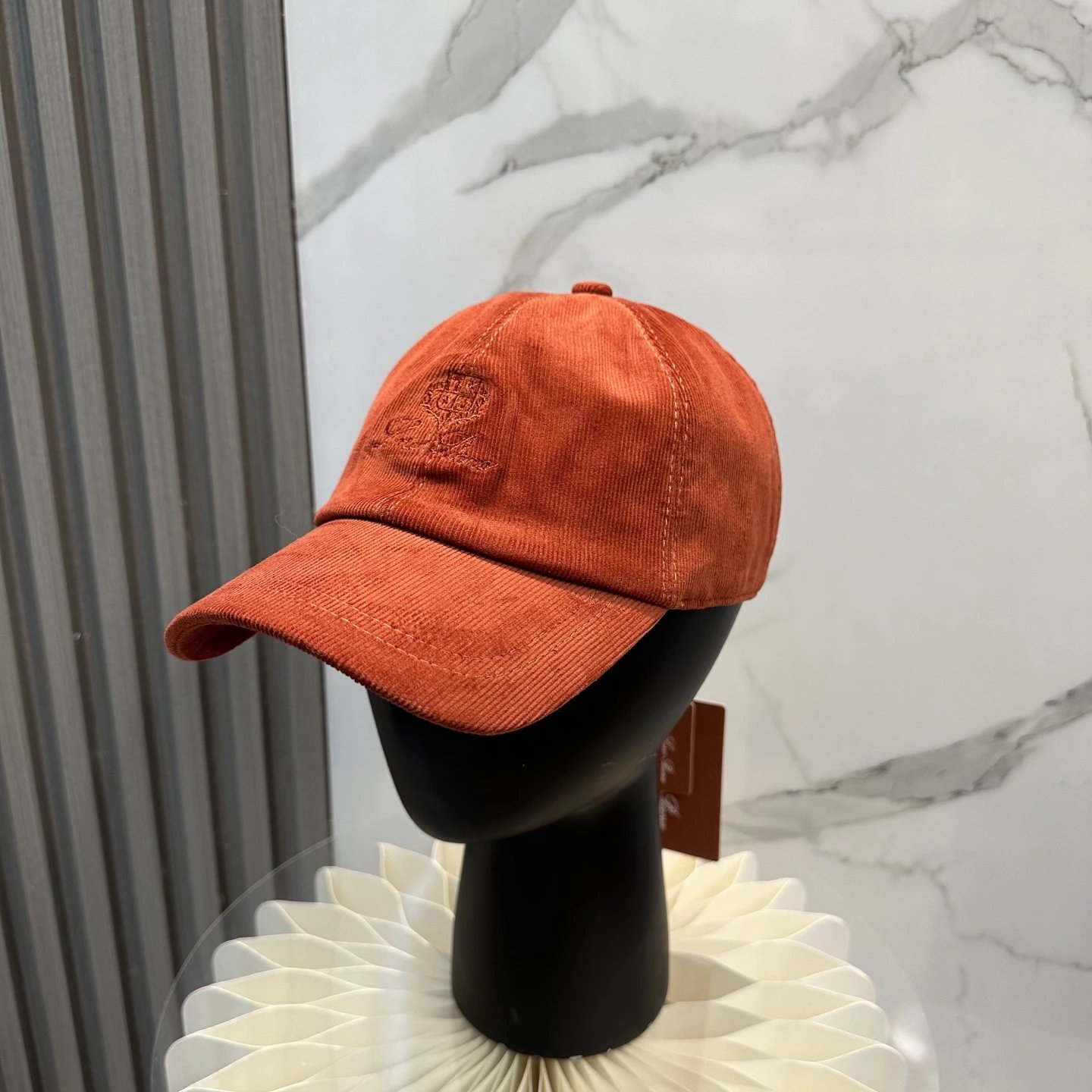 Loro Piana Hats Embroidered Crest Baseball Cap with Contrast Piping — 25