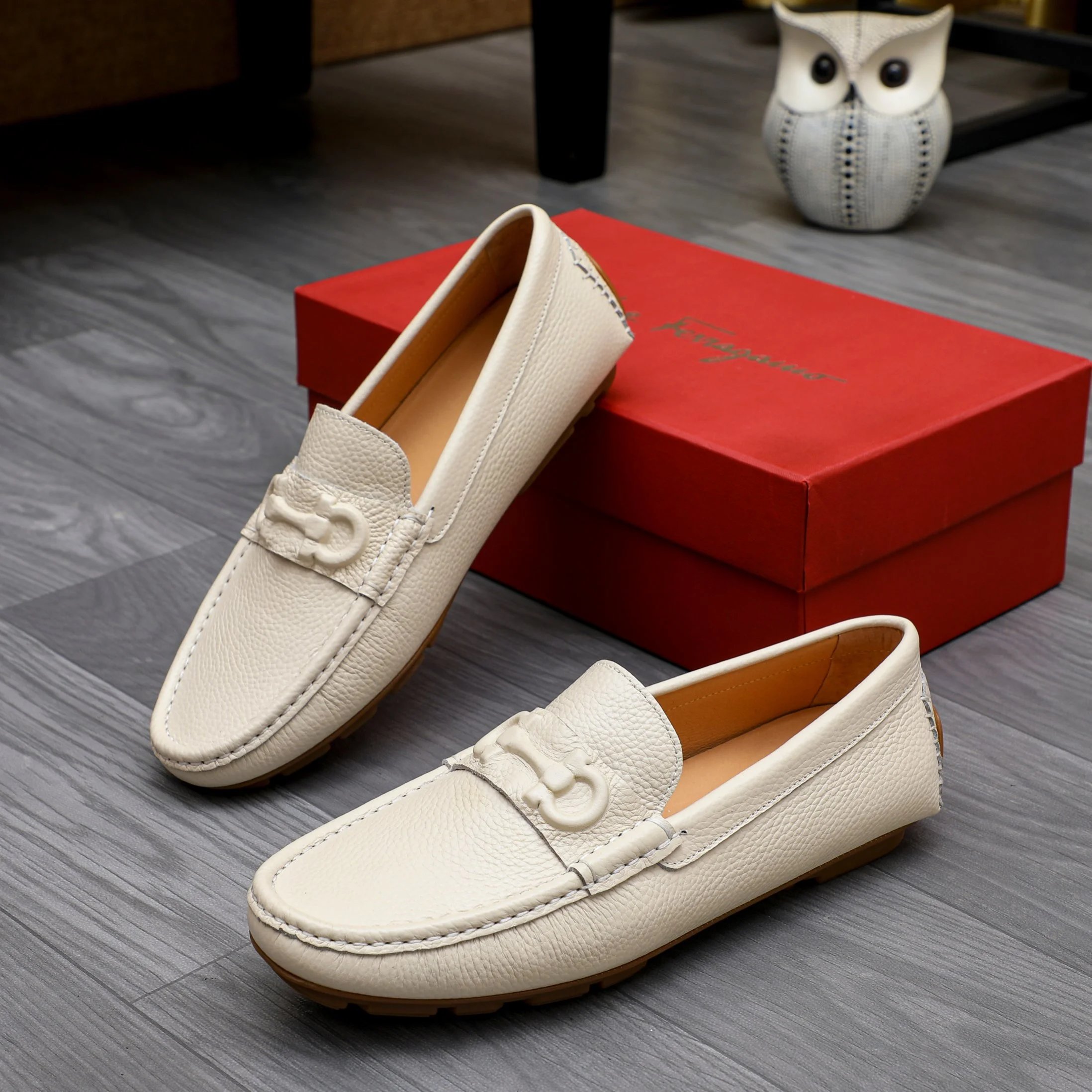 Salvatore Ferragamo Leather Shoes Men's loafers with metal Gancini-style hardware image 5