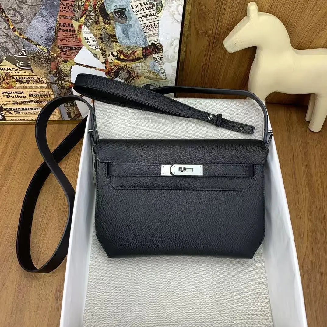 Unbranded Crossbody Bags Front-flap bag with turn-lock closure and wide adjustable strap image 7