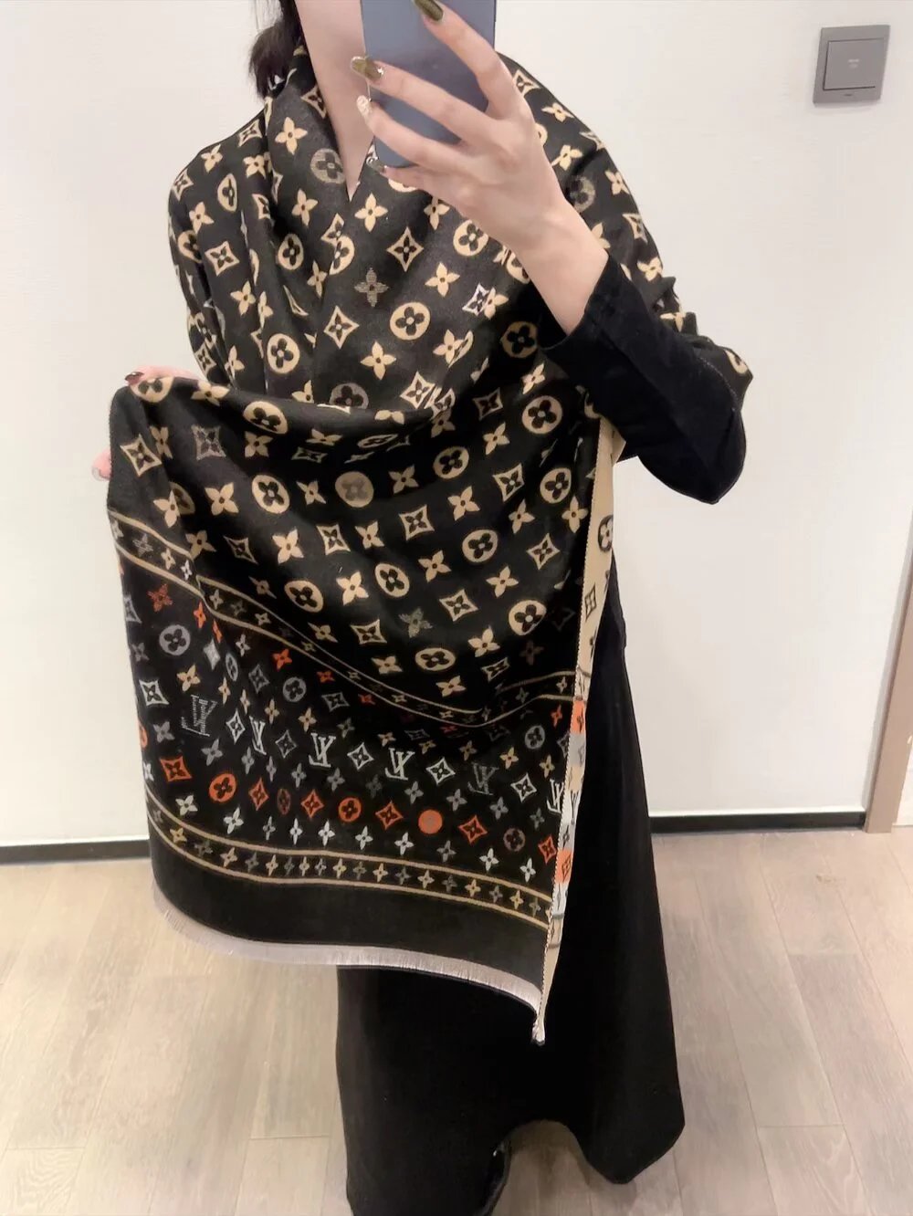 Louis Vuitton Scarves Monogram fringe scarf image 3