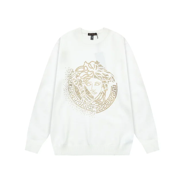 Versace Knitwear Crewneck Medusa-logo knit sweater product detail image 7