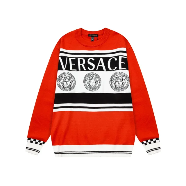Versace Knitwear Crewneck Medusa-logo knit sweater product detail image 4
