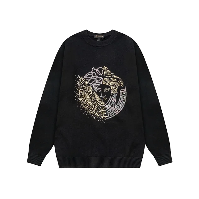 Versace Knitwear Crewneck Medusa-logo knit sweater product detail image 6