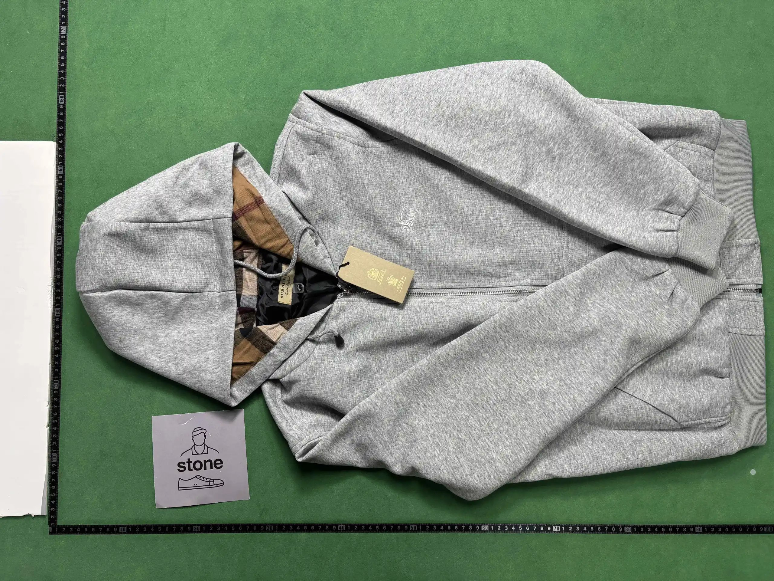 Burberry Hoodies & Sweatshirts Zip-Up Hoodie with Check-Lined Hood and Equestrian Knight Embroidery image 2