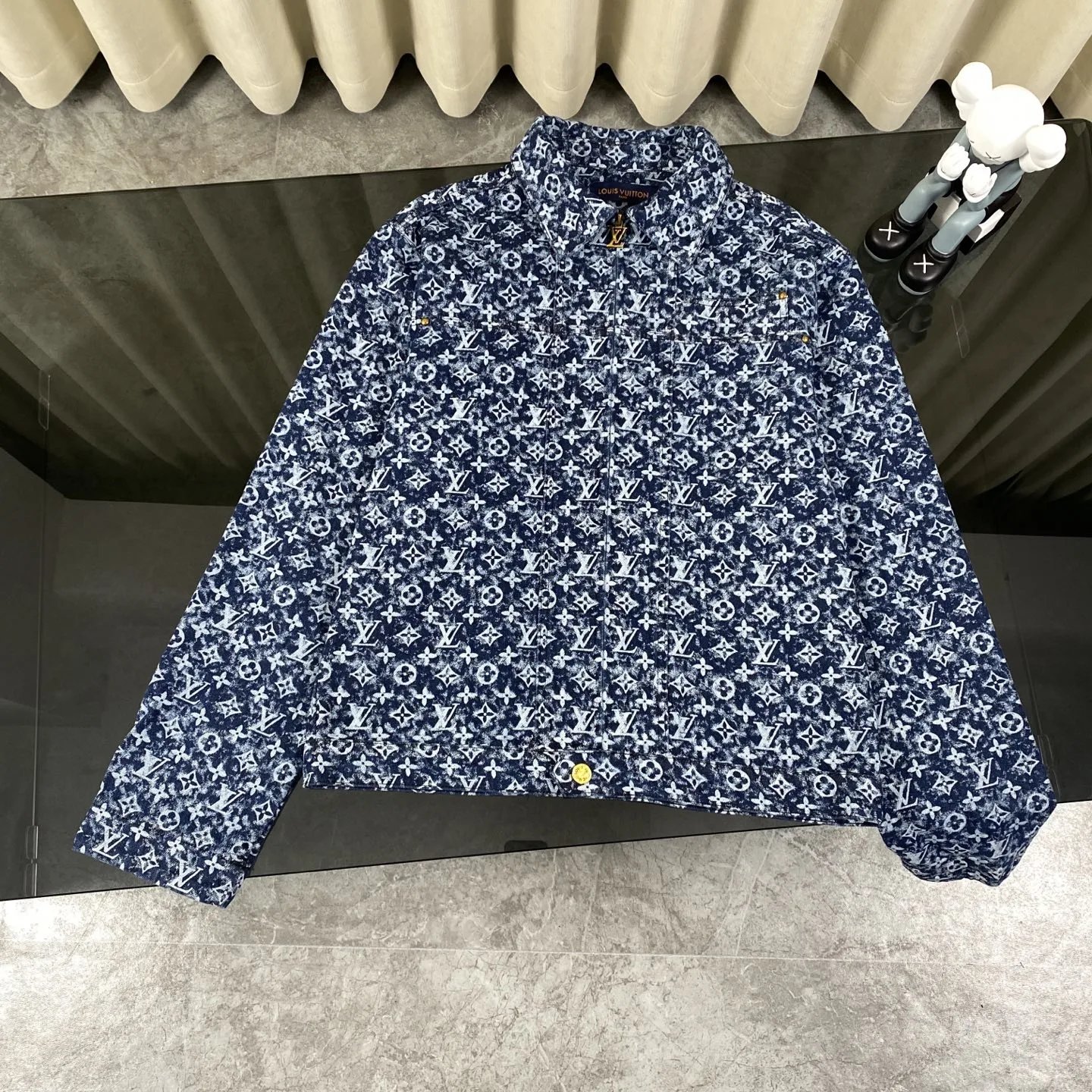 Louis Vuitton Matching Sets Checkerboard Denim Jacket and Jeans Set — 35