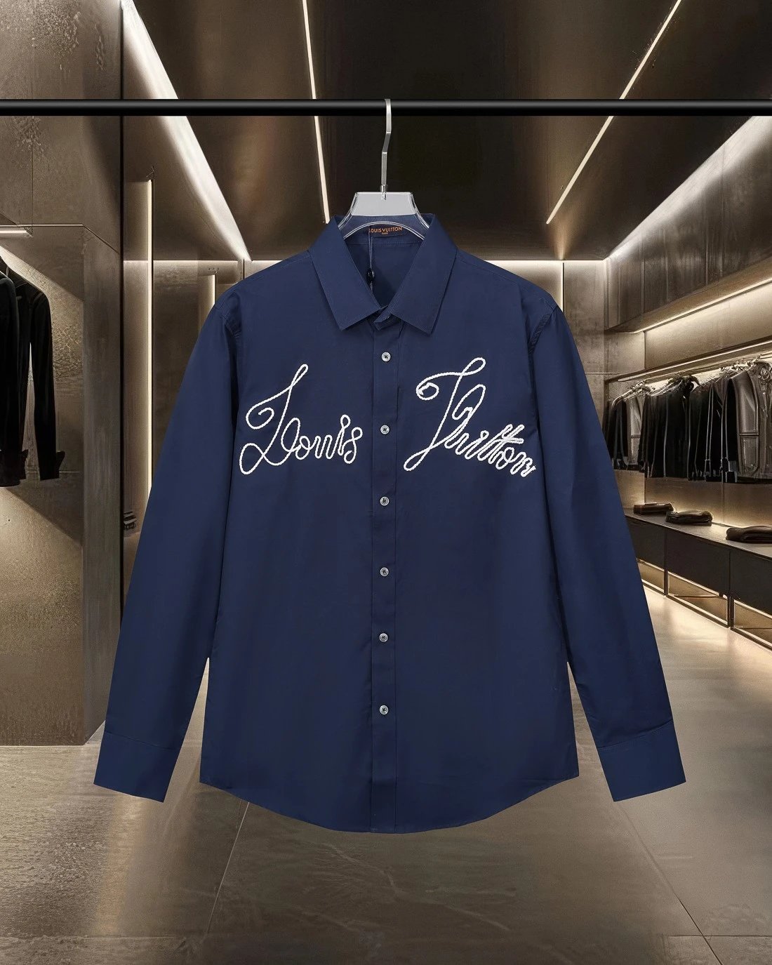 Louis Vuitton Shirts Long-Sleeve Button-Up with Embroidered and Monogram Designs image 3