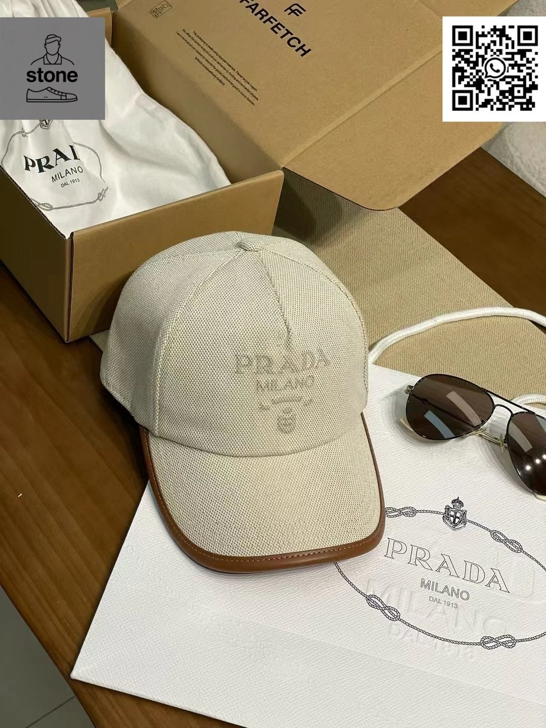 Prada Hats Nylon baseball cap with triangular logo plaque — 05