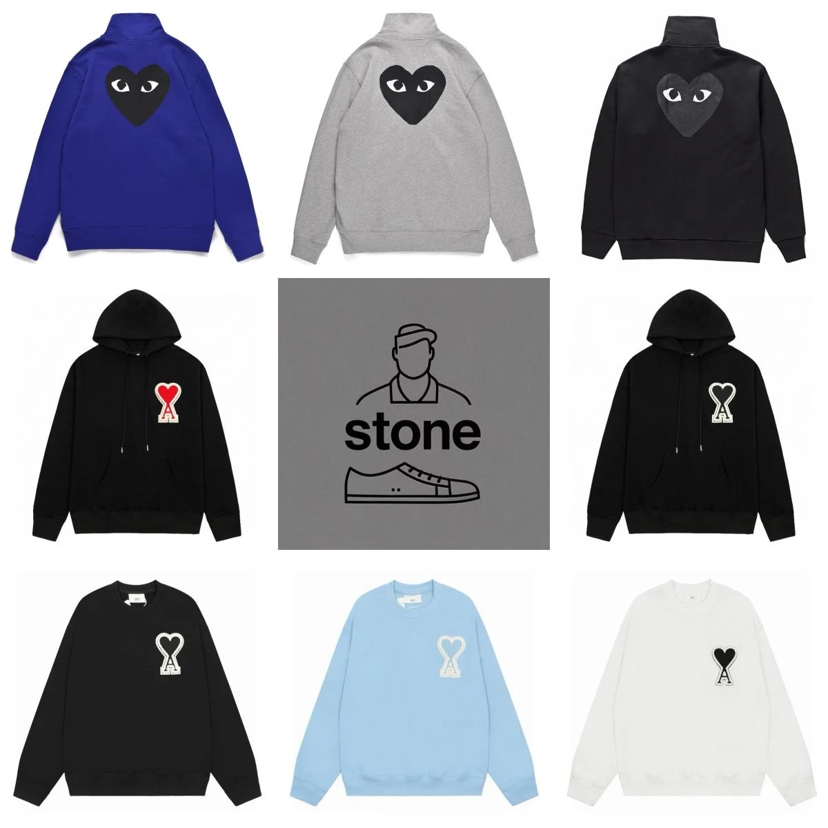 AM home Solid color love hoodie - 132283
