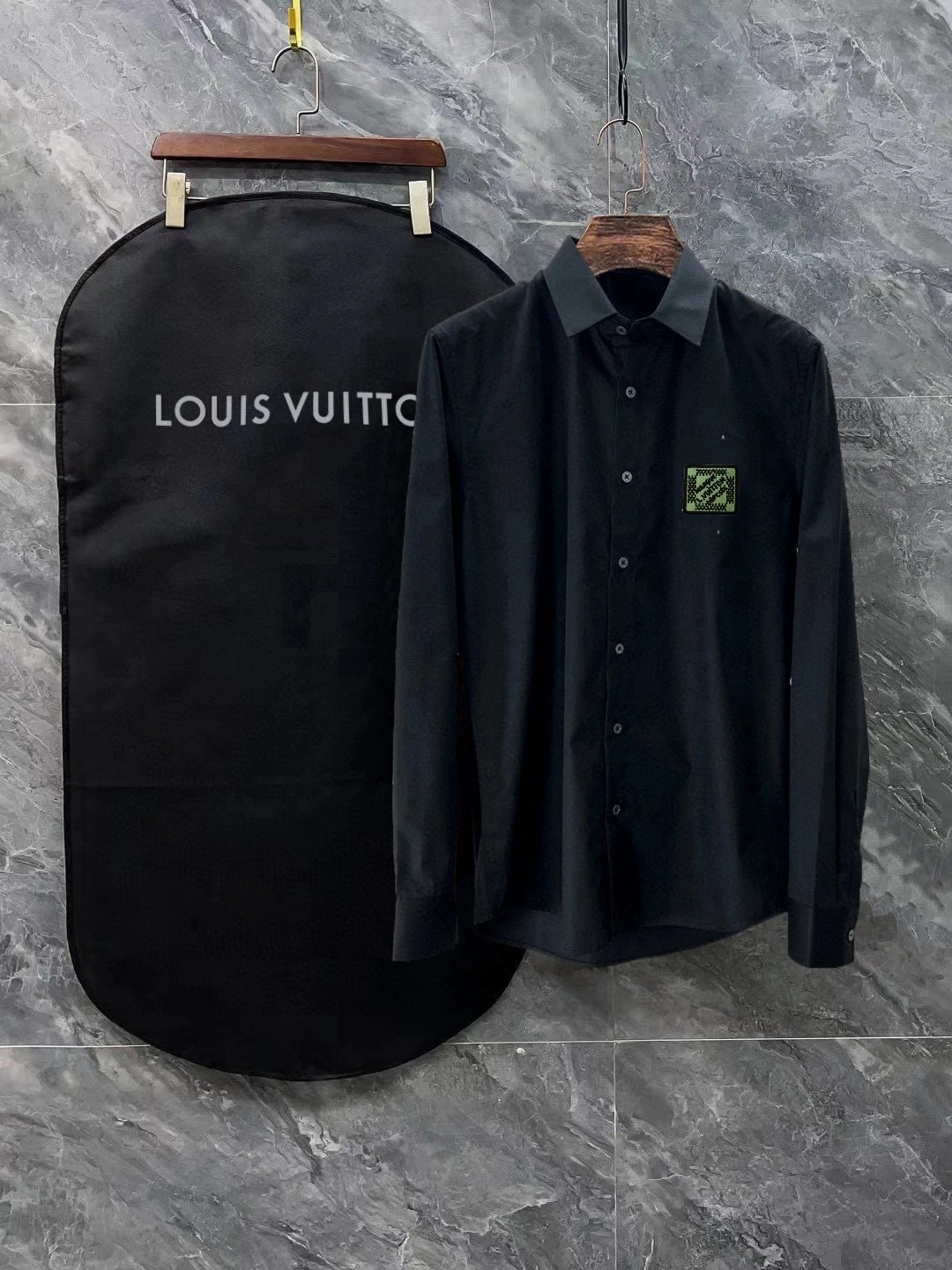 Louis Vuitton Shirts Long-Sleeve Button-Up with Embroidered and Monogram Designs — 21