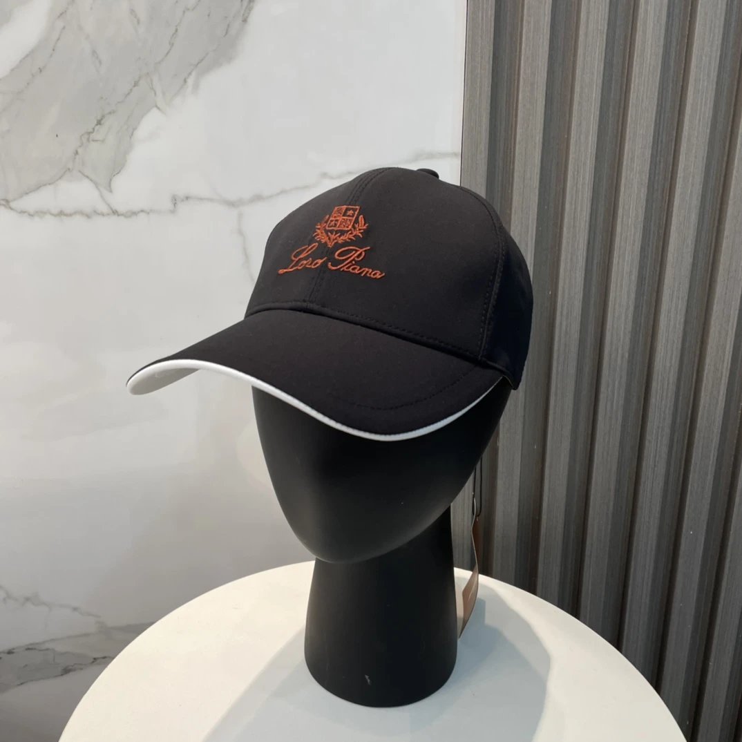 Loro Piana Hats Embroidered Crest Baseball Cap with Contrast Piping — 15