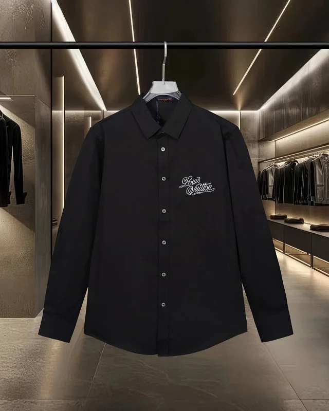 Louis Vuitton Shirts Long-Sleeve Button-Up with Embroidered and Monogram Designs product detail image 3