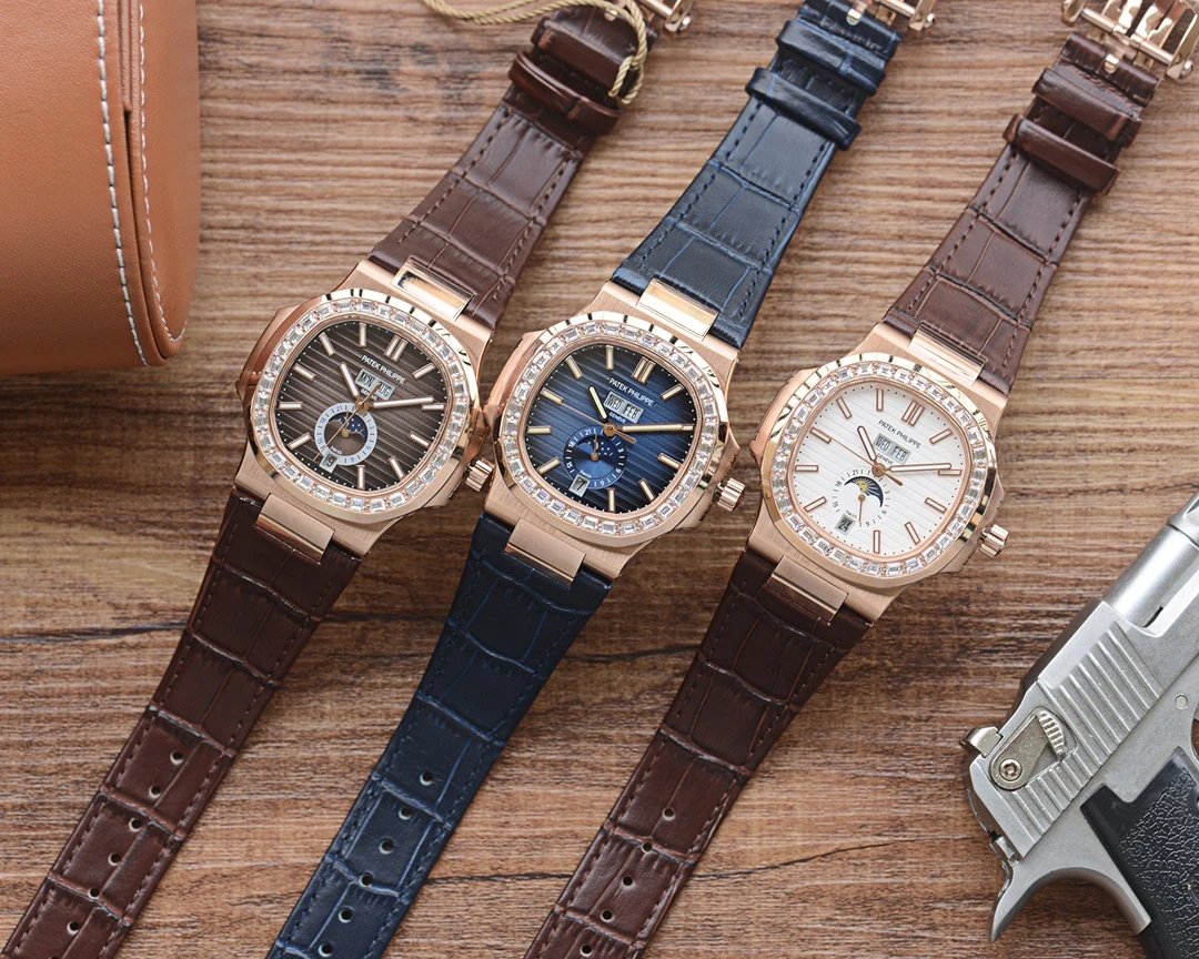 Patek Philippe Nautilus 5726 / 1R-001 Brown Dial Rose Gold Diamond Bezel Mechanical Watch Watches - 3