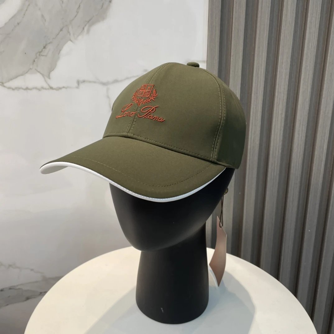 Loro Piana Hats Embroidered Crest Baseball Cap with Contrast Piping — 16