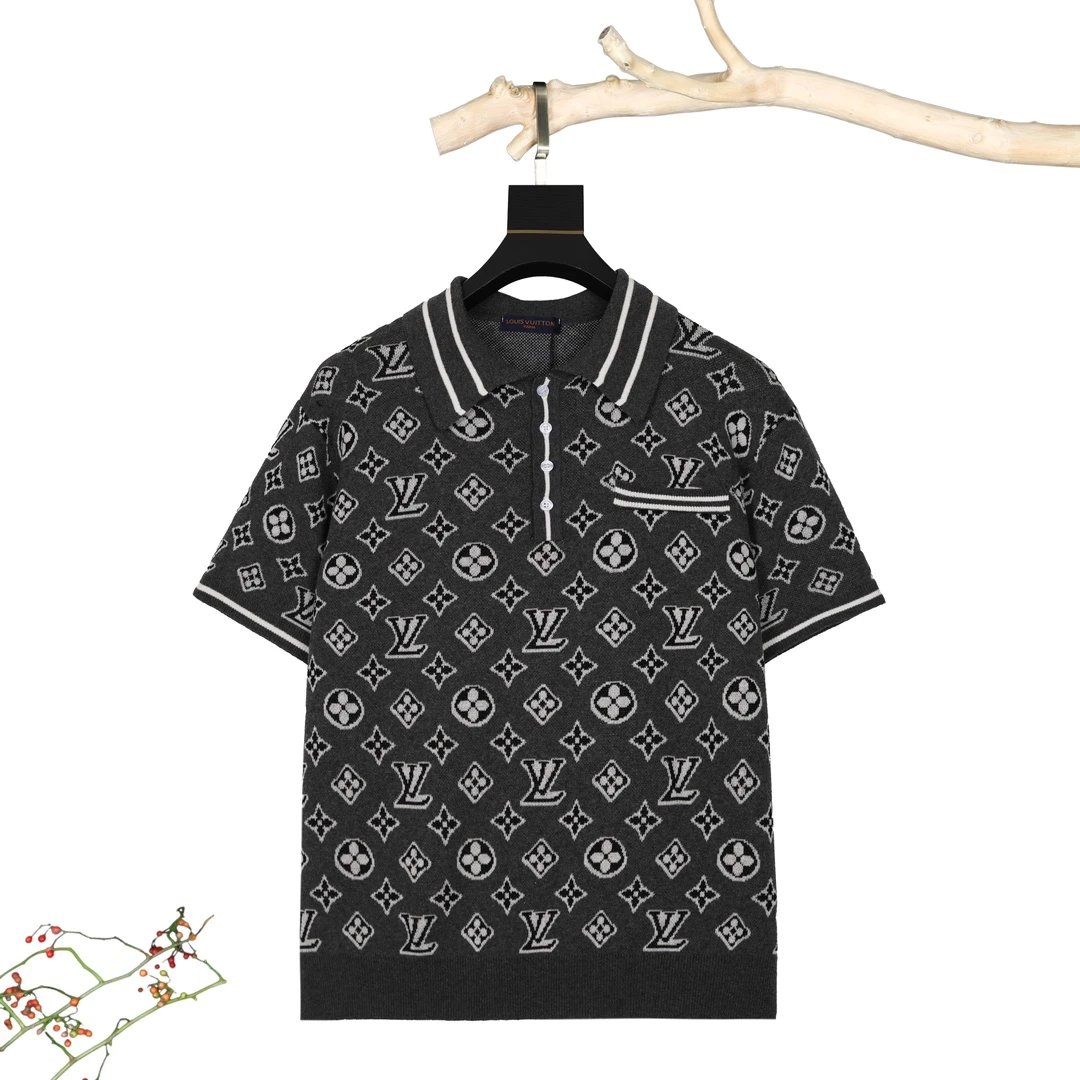 Louis Vuitton Shirts Monogram Knit Polo Shirt — 01
